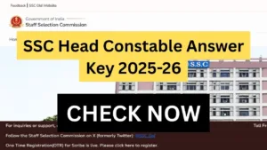 SSC Head Constable Answer Key 2025-26